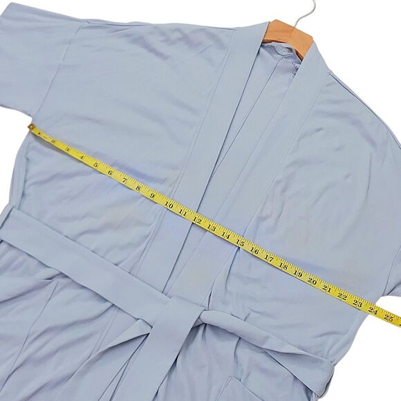 Eileen Fisher Boxy Robe Womens S/M Blue Organic Cotton Sleepwear Loungewear - Picture 11 of 12